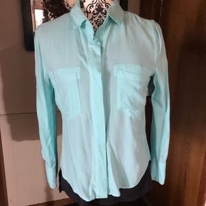 Mint green LS BD top